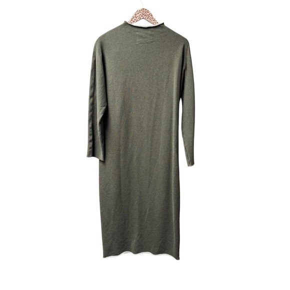 Frank & Eileen Isabelle Party Sweatshirt Dress Fleece Moss Green Melange Medium - Picture 3 of 13
